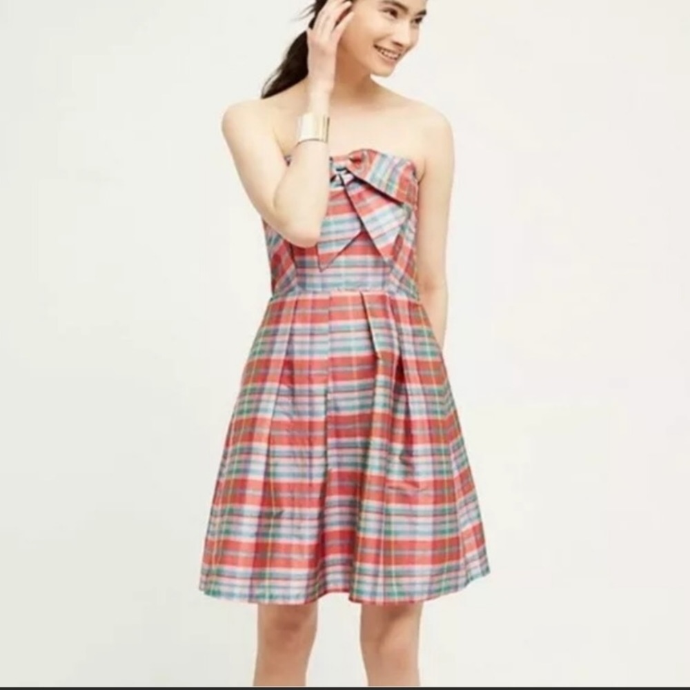 Eva Franco plaid taffeta dress